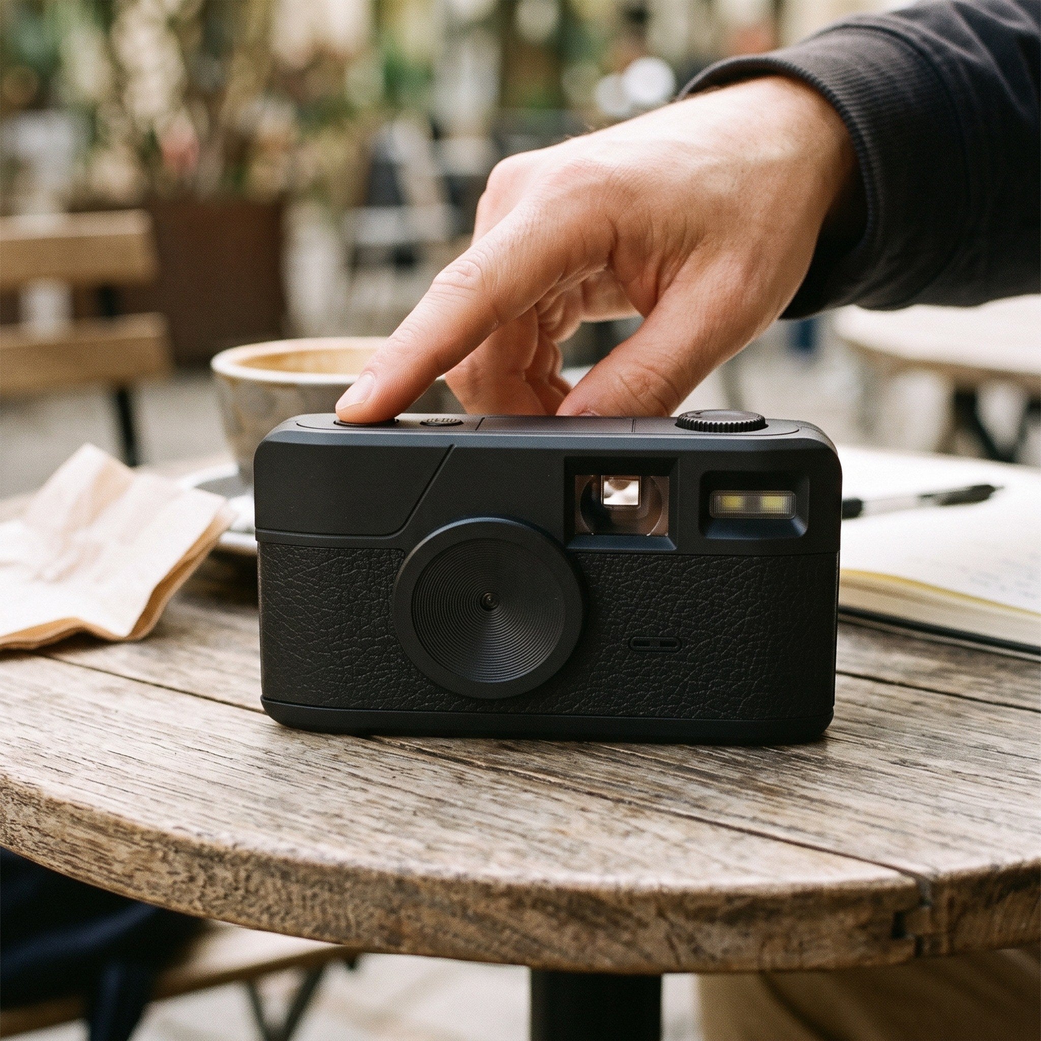 Adult enjoying an afternoon outdoors with the Sunday Snap camera