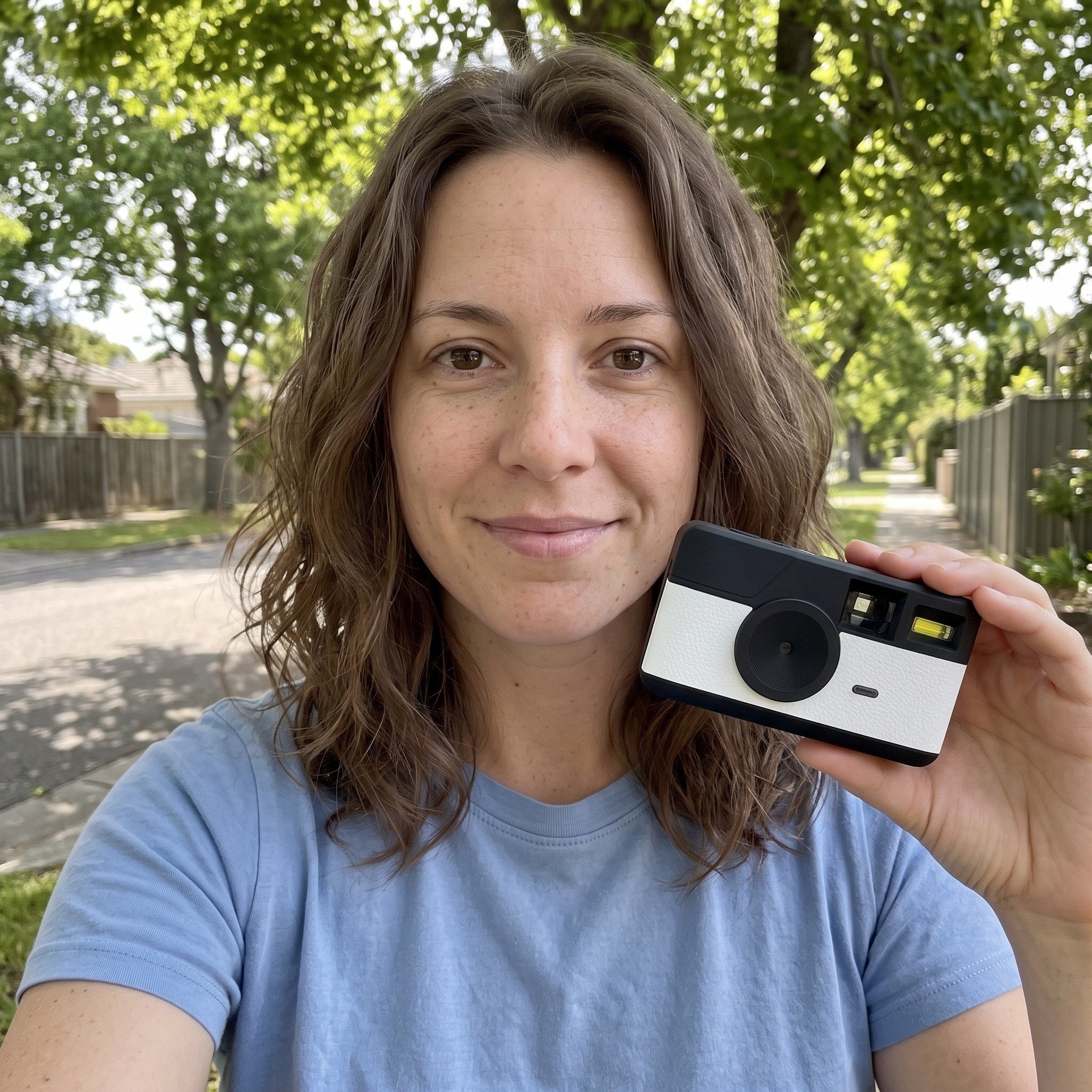 Emma R. with a Sunday Snap camera